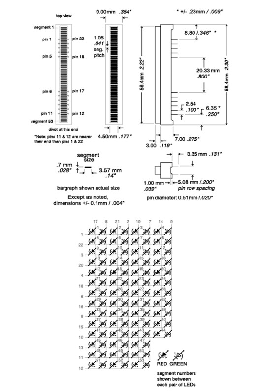 2 pcs 53 LED BI-COLOR B1353W-RSG-1 LINEAR BAR GRAPH MODULE INDUSTIRAL PLC PRIME