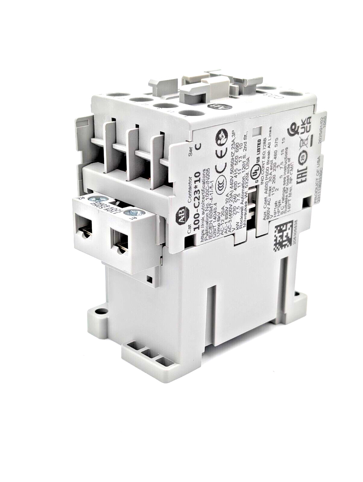 Allen-Bradley 100-C23D10 /C IEC Contactor, 110/120 VAC, 3-P, 23A New USA STOCK