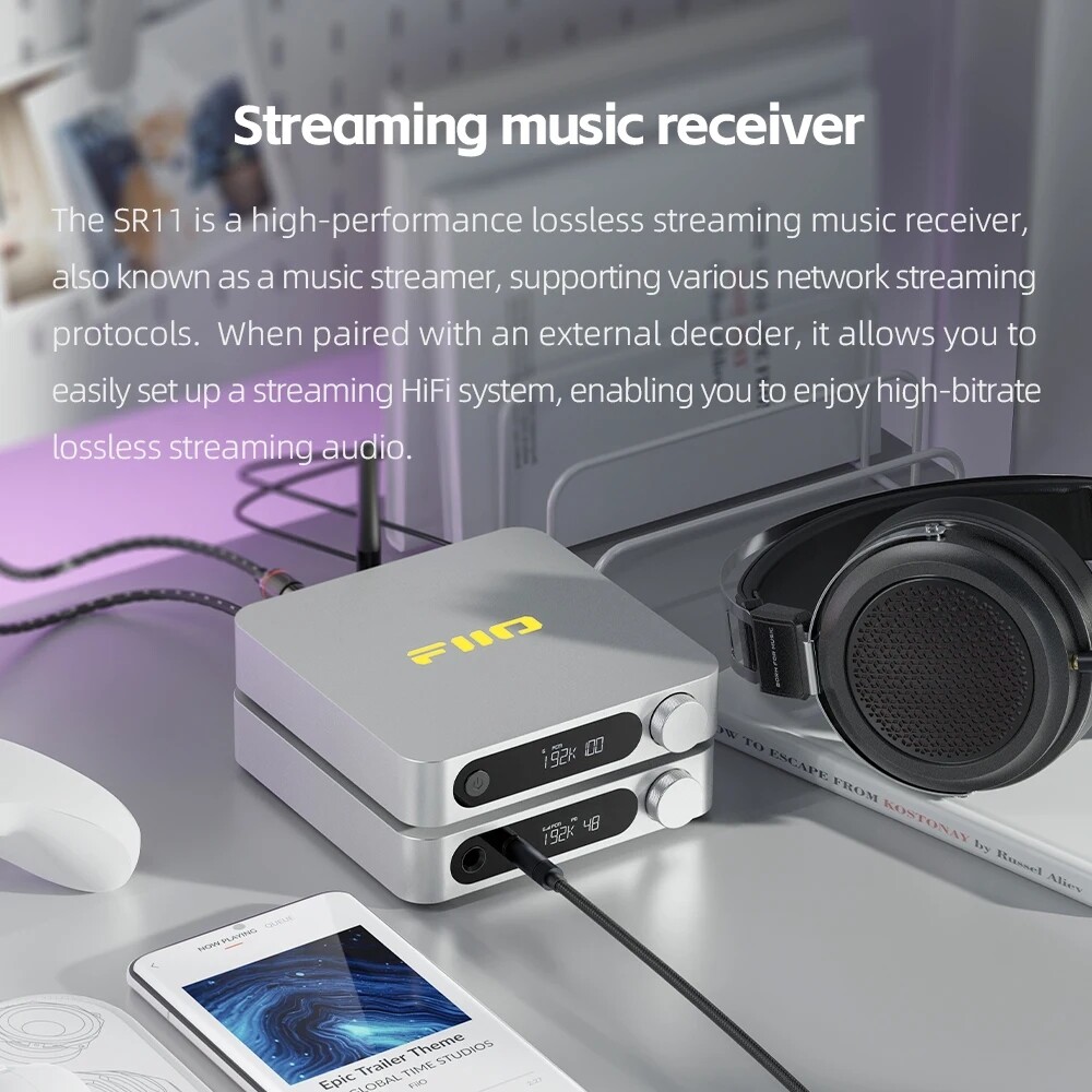 FiiO SR11 AirPlay Audio Streamer Receiver,WiFi Multiroom Streamer,Stream Hi-Res