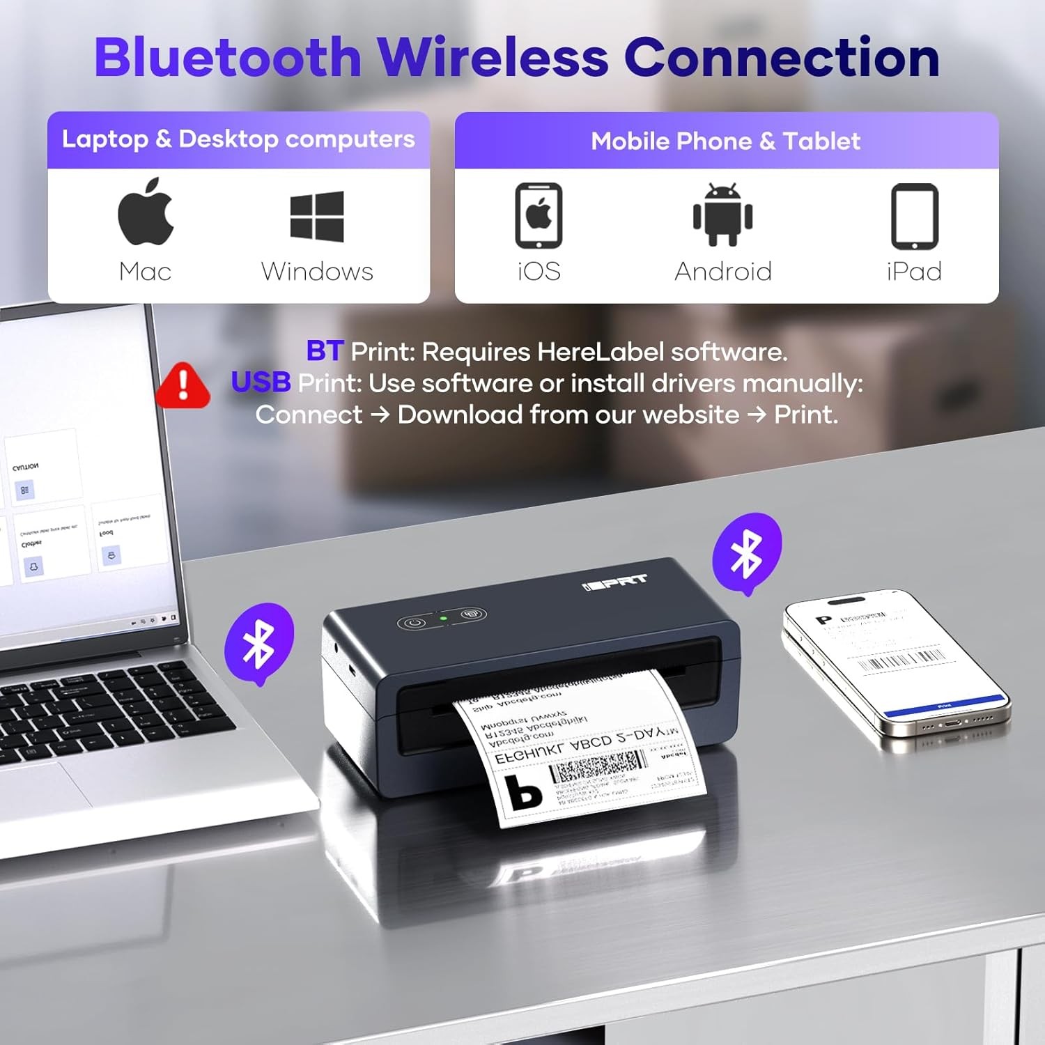 iDPRT Thermal shipping Label Printer Bluetooth 4x6 for USPS UPS Amazon eBay Etsy