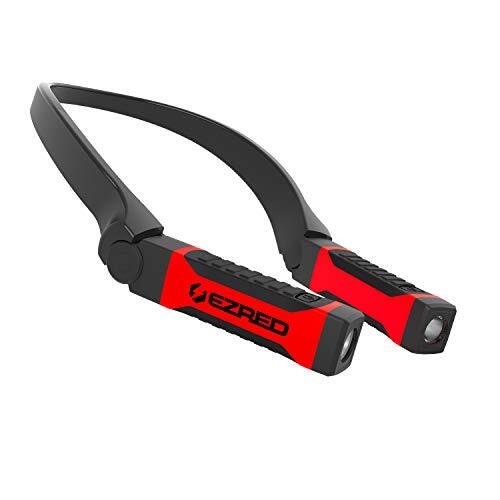 EZ Red NK10 Bright ANYWEAR Neck Light for Hands-Free Lighting, Red and Black