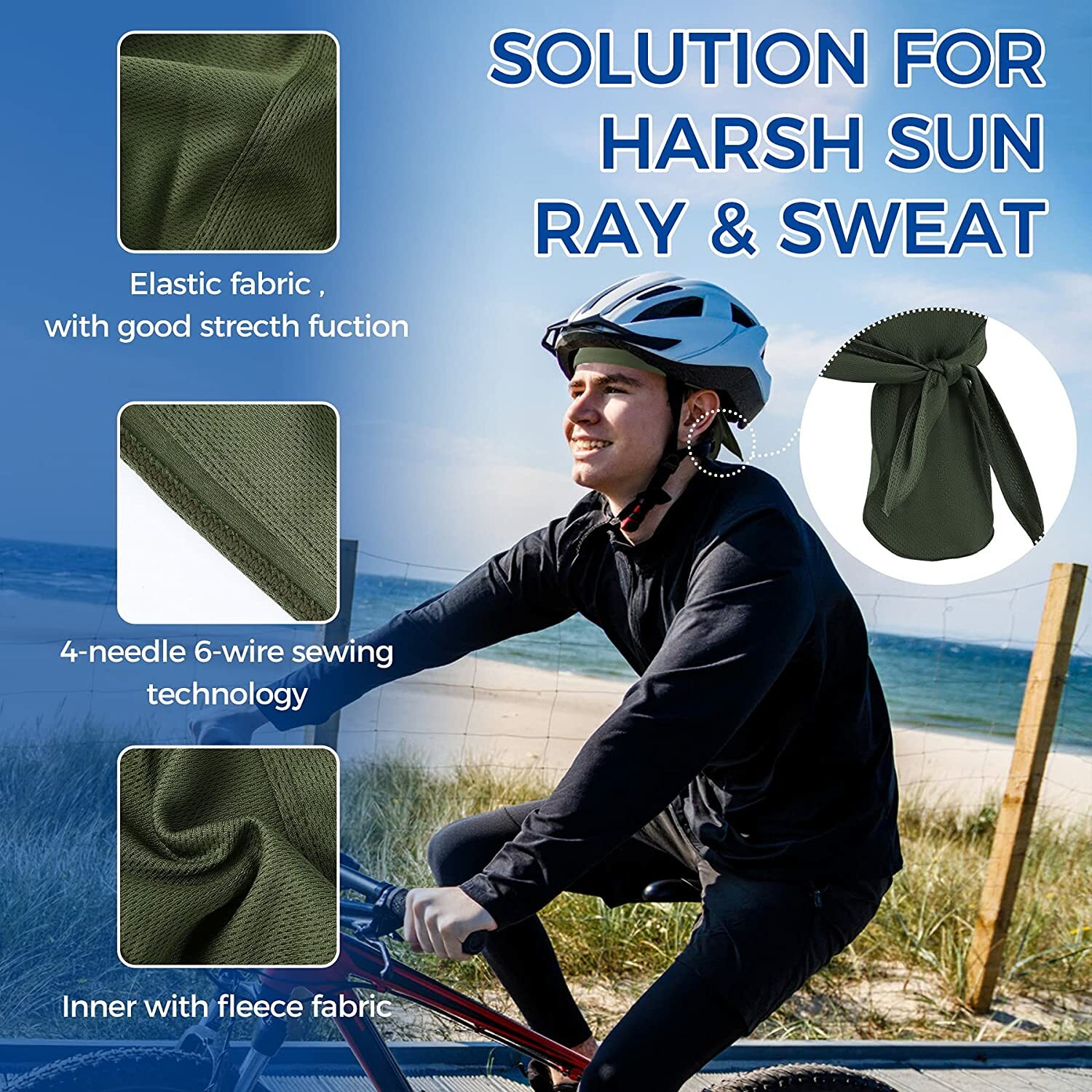 Outdoor Sport UV Sun Protection Arm Sleeves Cycling Cap Beanie Cap for Men Women