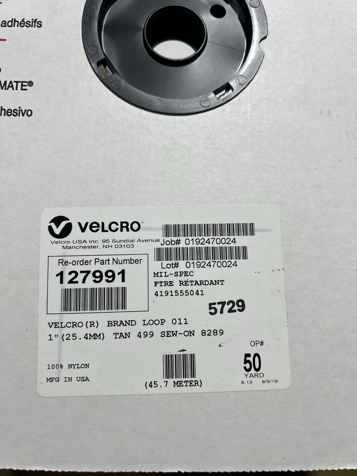 Velcro® Brand 1” TAN 499 HOOK & LOOP SEW-ON-TYPE 50 YRDS On EACH ROLL