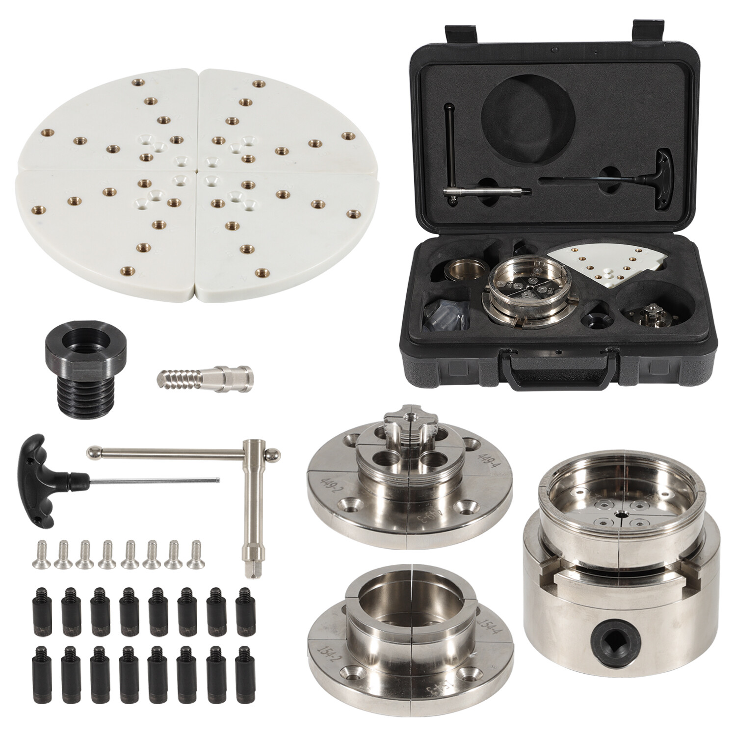 4 Inch Wood Lathe Chuck Set 1" x 8 tpi, Self Centering 4 Jaw Wood Turning Chuck