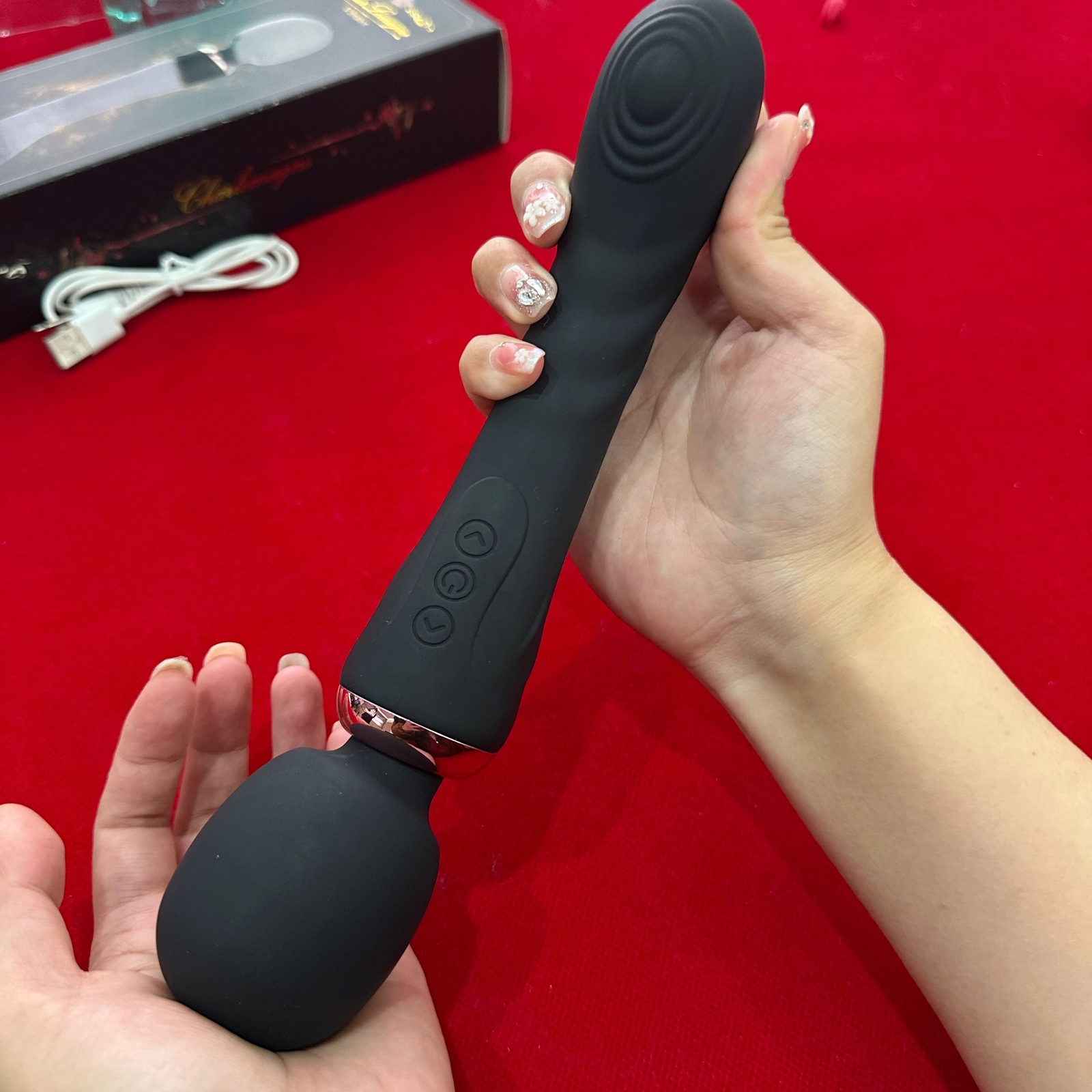 Dual Vibrator Dildo G-Spot Massage Wand Real Clit Stimulator Sex Toys for Women