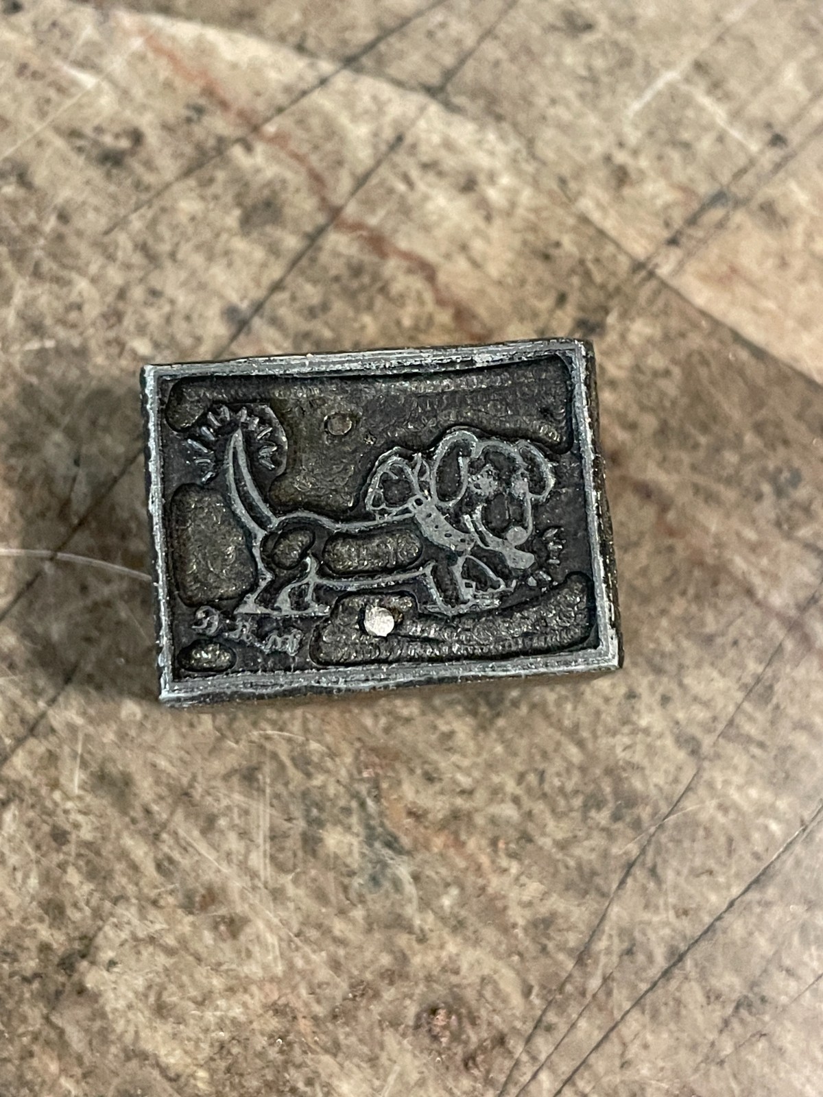 Printing Letterpress Printers Block Small Dog In Border Dachsund (650)