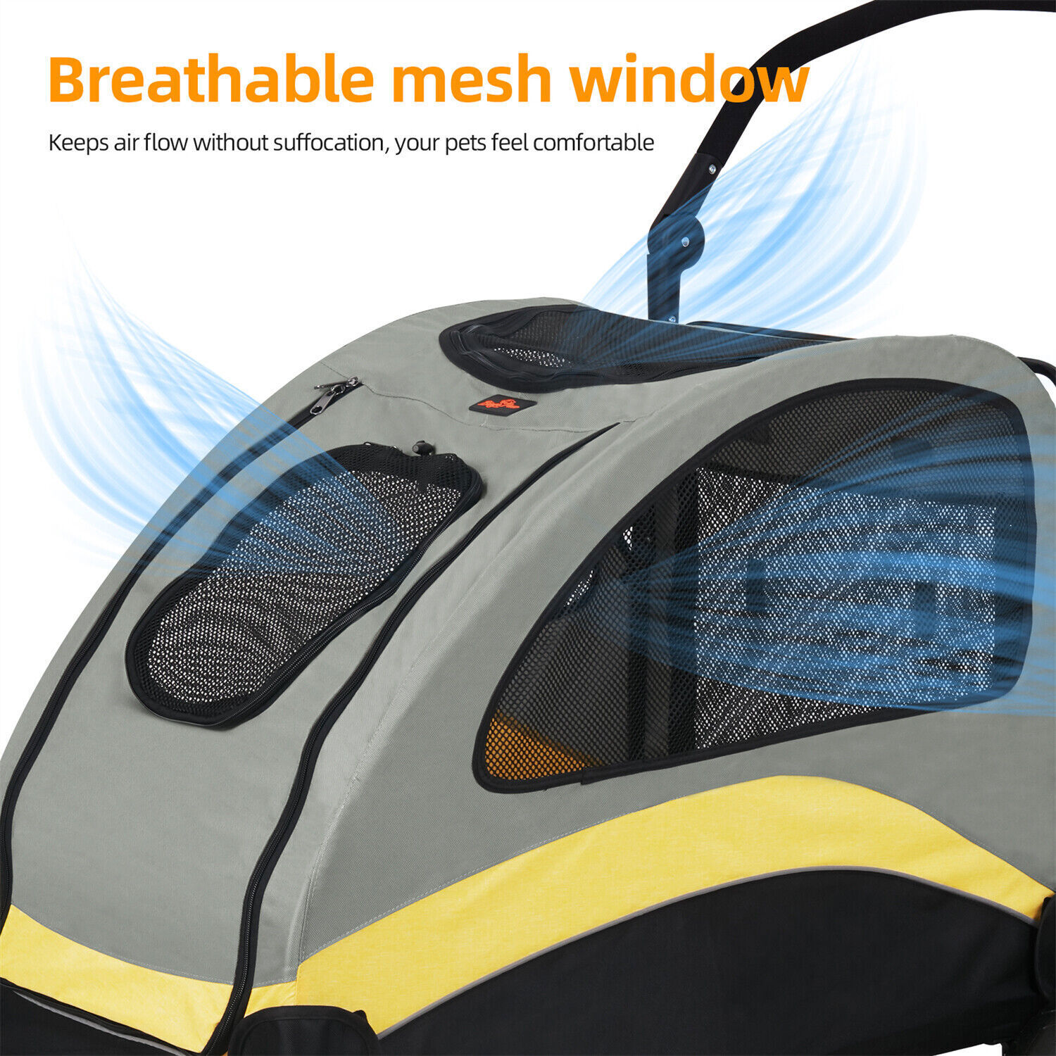 XXL Heavy Duty Dog Stroller Double Door Pet Trolley Carrier Cart Foldable Jogger