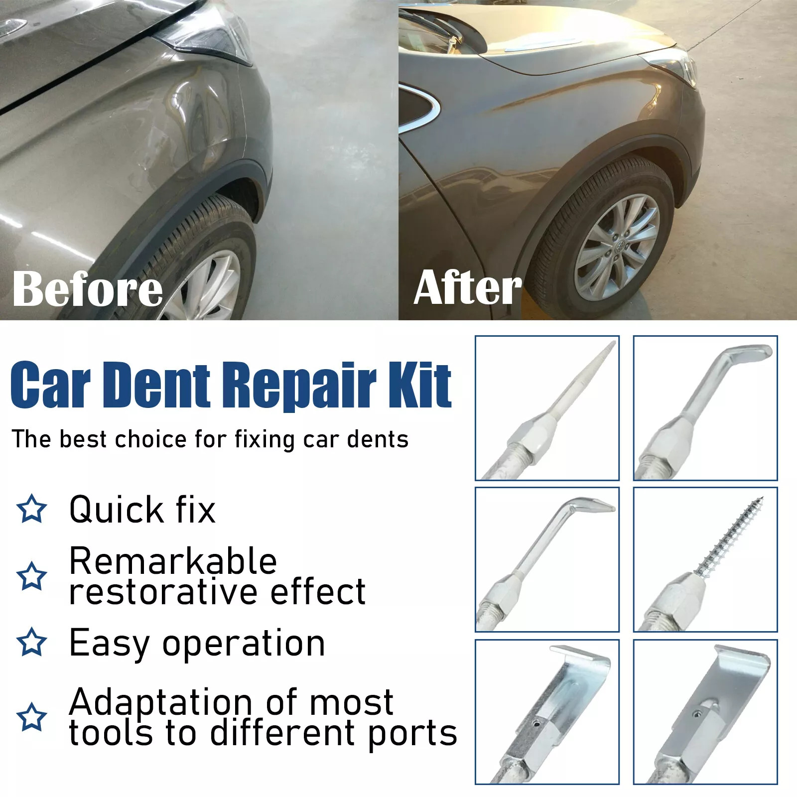 9Pc Heavy Duty 5Lb Dent Puller Slide Hammer Kit Car Auto Body Sheet Metal Repair