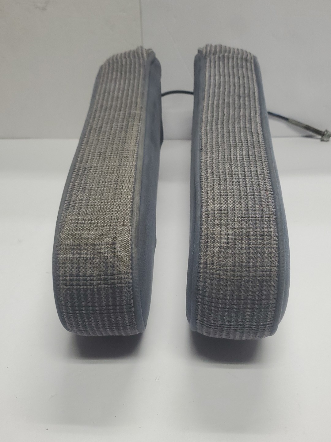 87-91 Ford F150 250 Bronco Bucket Seat Captain Chair Arm Rest Set Blue Cloth OEM