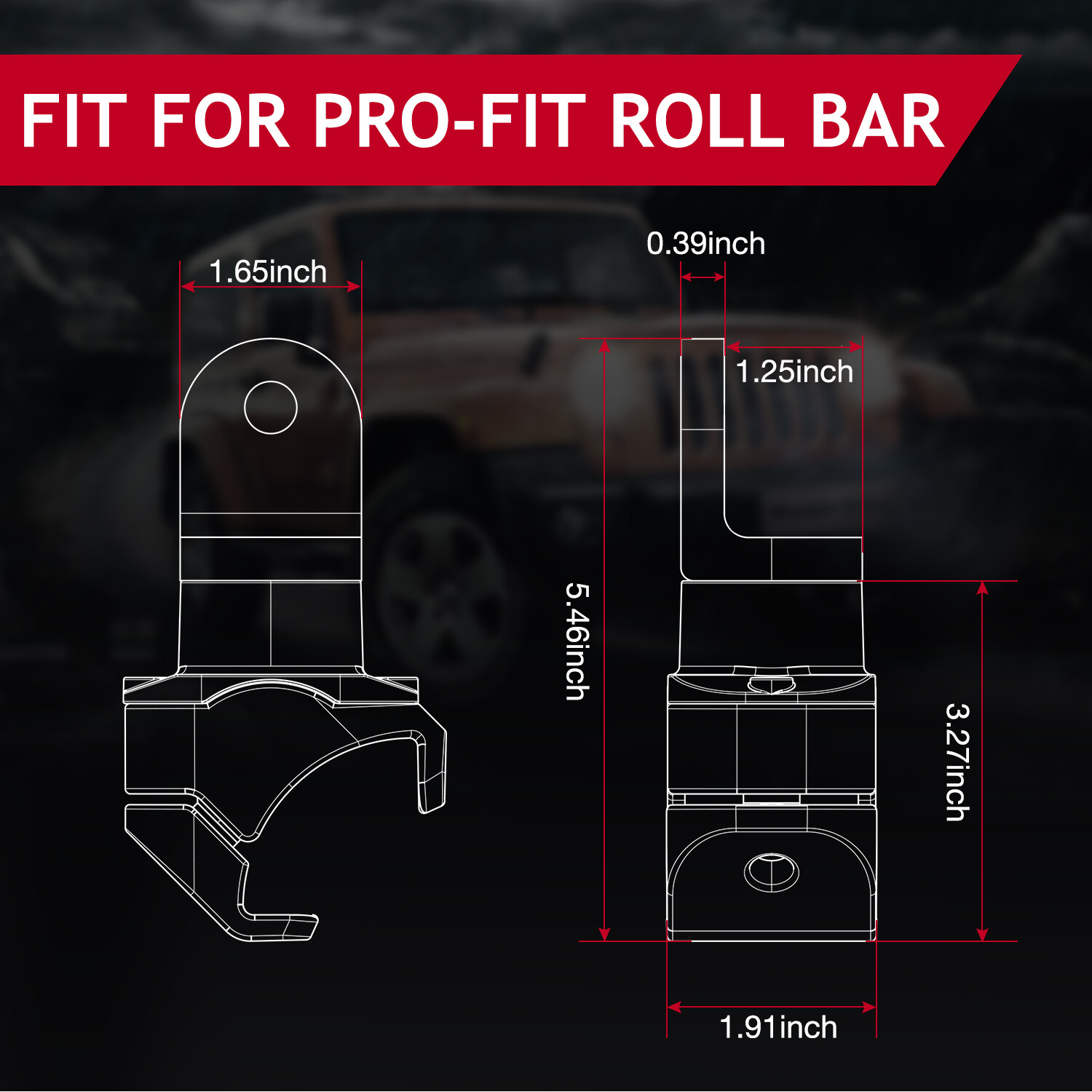 For CFMOTO UFORCE 600 1000 UTV LED Whip Light Mount Clamp Pro-fit Cage SXS CNC