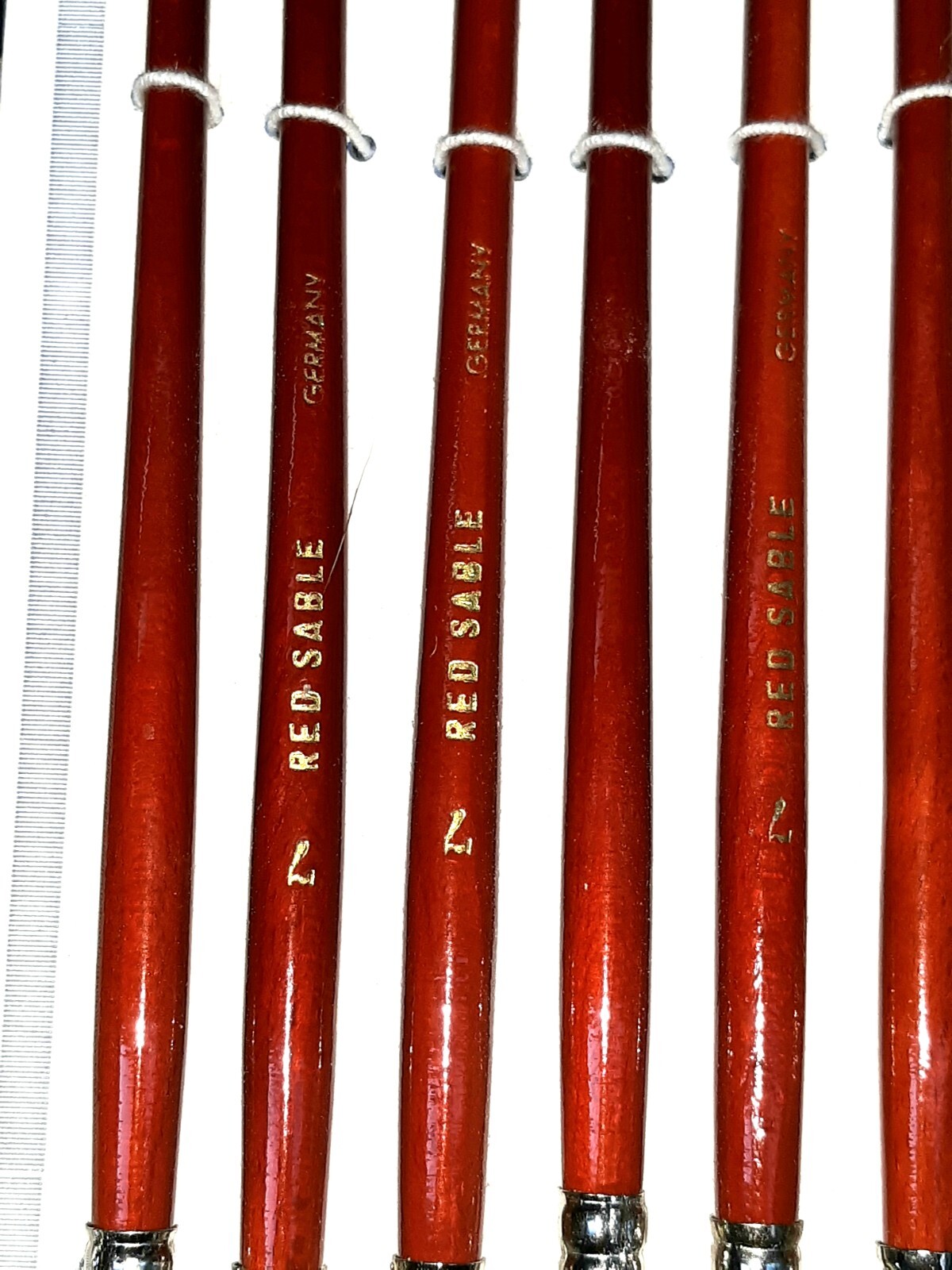 Red sable Germany pointy brushes 1 Dozen size # 7 short handle new old stock