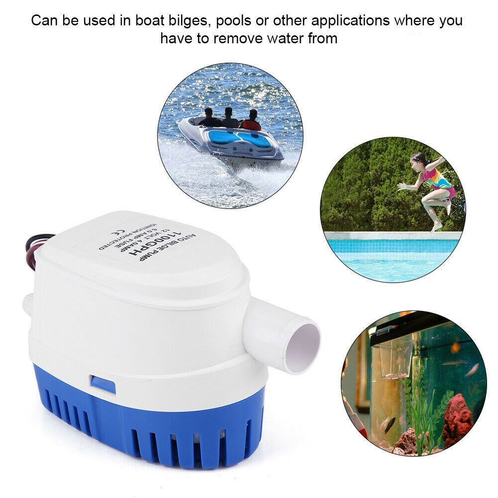 Automatic Boat Marine Bilge Pump 12V 1100GPH Submersible Electric Water Pump NEW