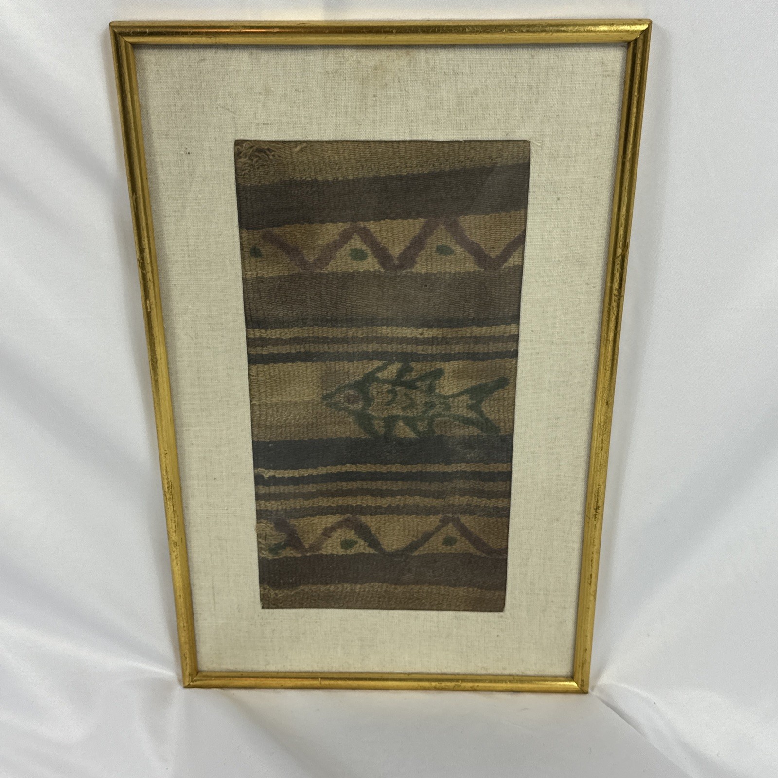 Pre-Columbian textile fragment Framed - Peruvian Chancay? Tiahuanaco?