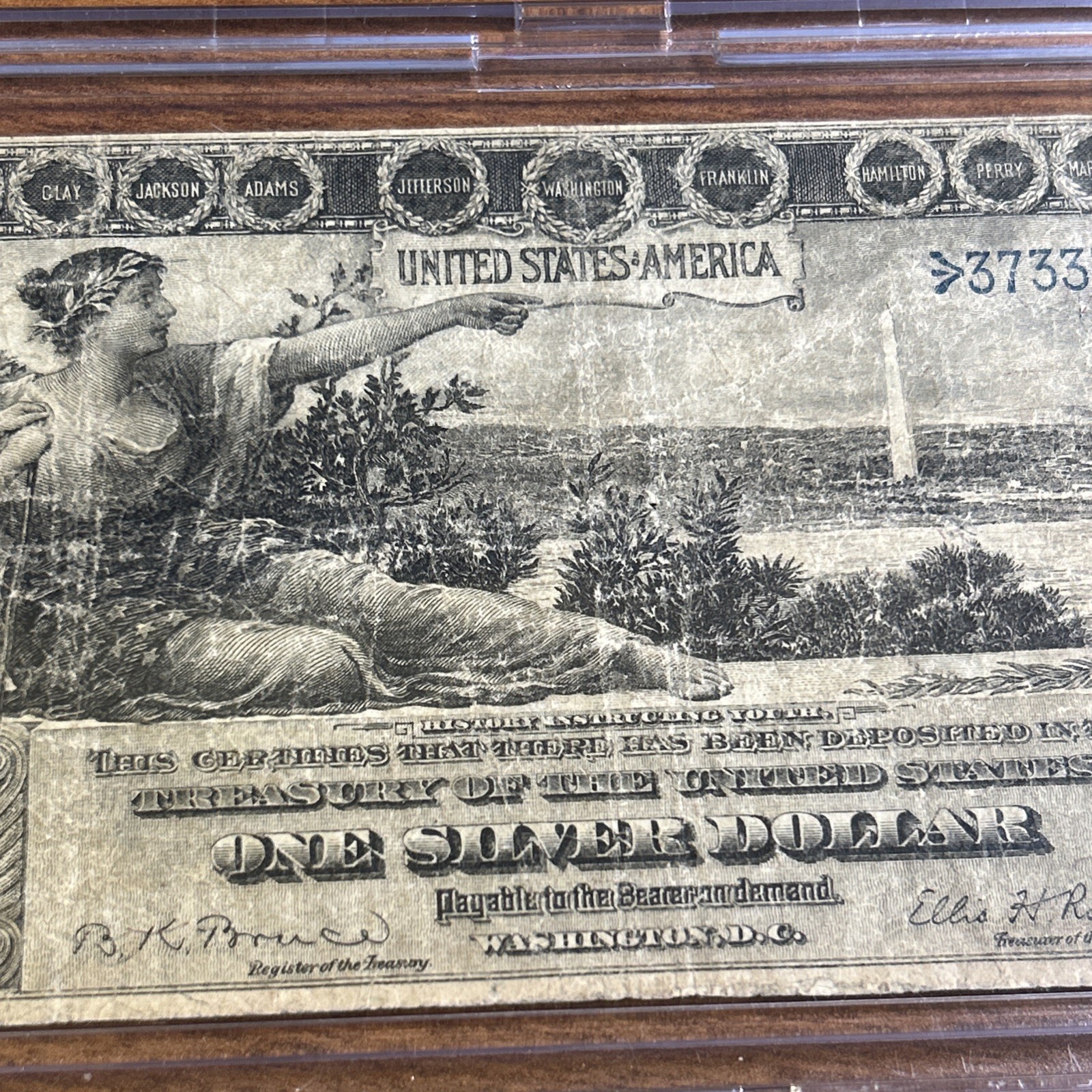 1896 $1 Educational Silver Certificate Well Circulated