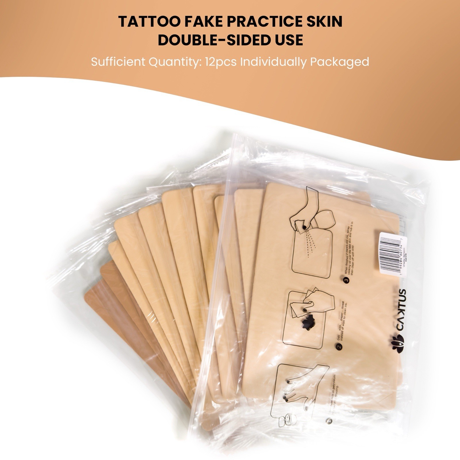 Tattoo Skin 12pcs 3mm Practice Double Sides Fake Skin For Tattoo Artist
