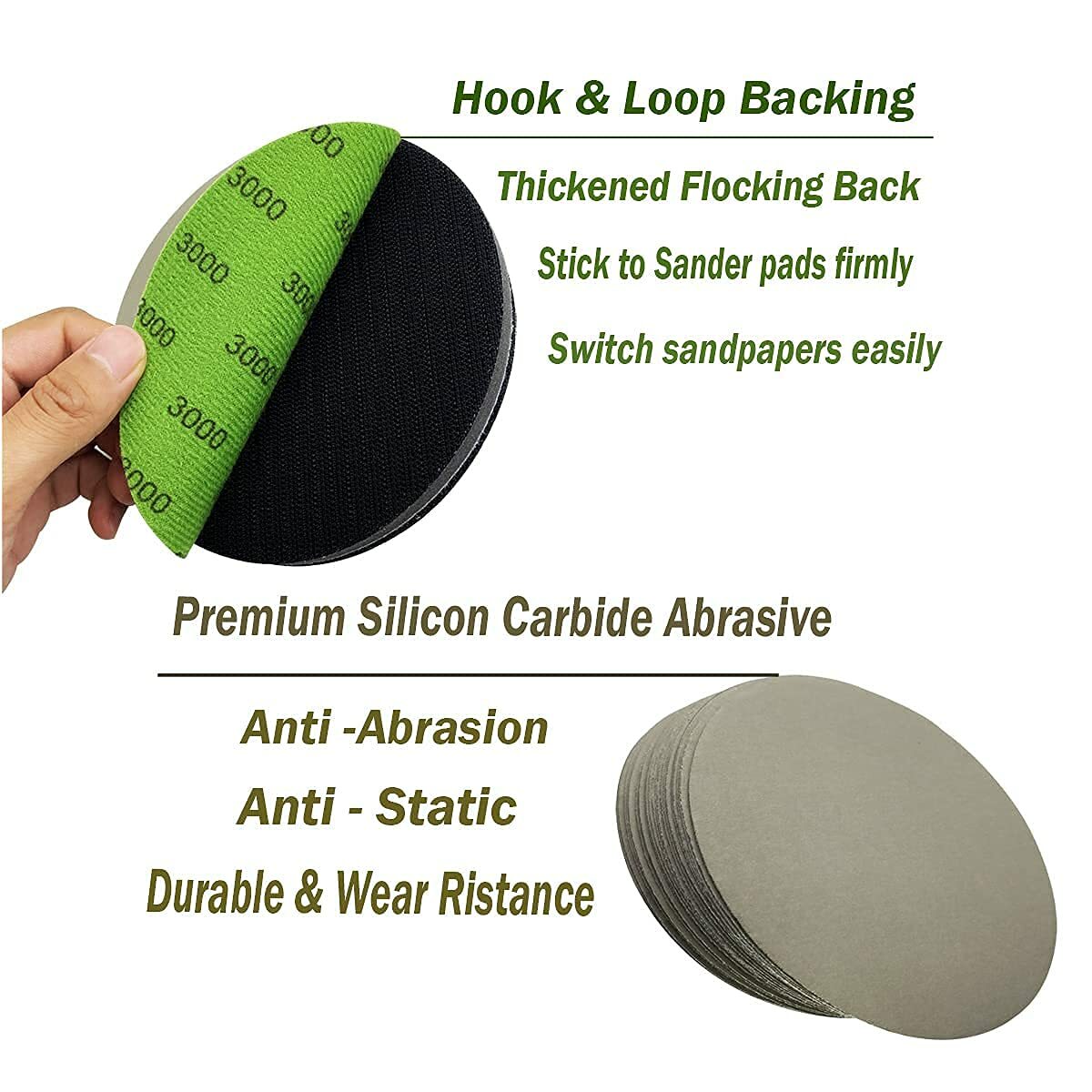 6 inch Hook Loop Sanding Discs 3000 4000 5000 7000 10000 Grit Wet Dry Sandpaper