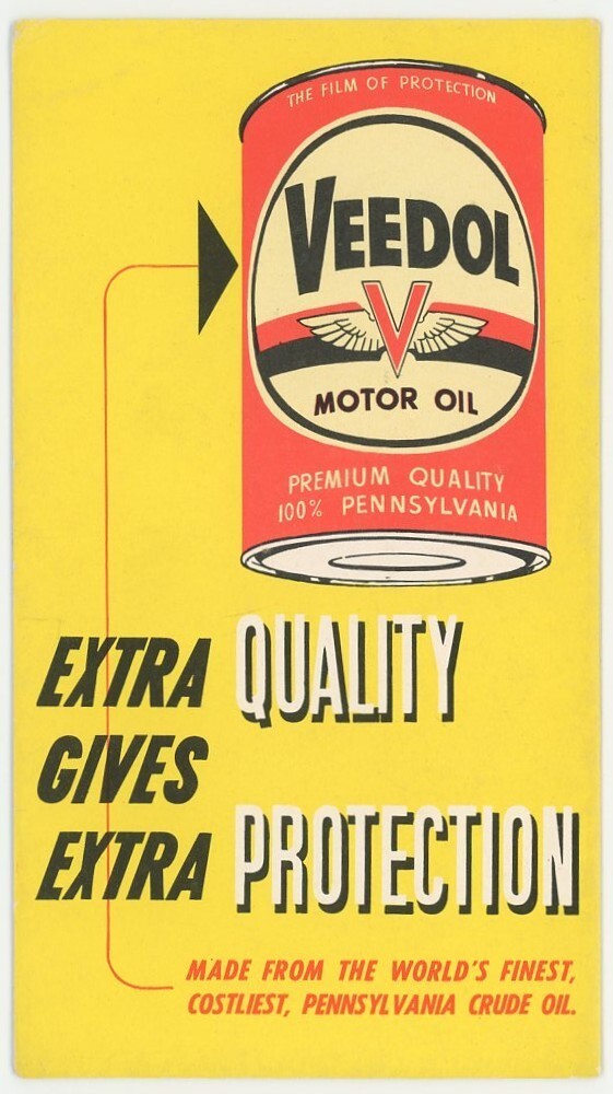 VERY NICE OLD VEEDOL MOTOR OIL BLOTTER - Great Graphics & Colors - Free S/H
