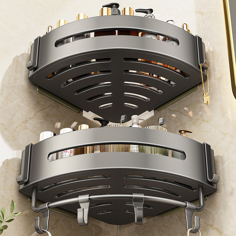 2 Pack Corner Shower Caddy Bathroom Organizer Storage Shelf No Drilling Rack