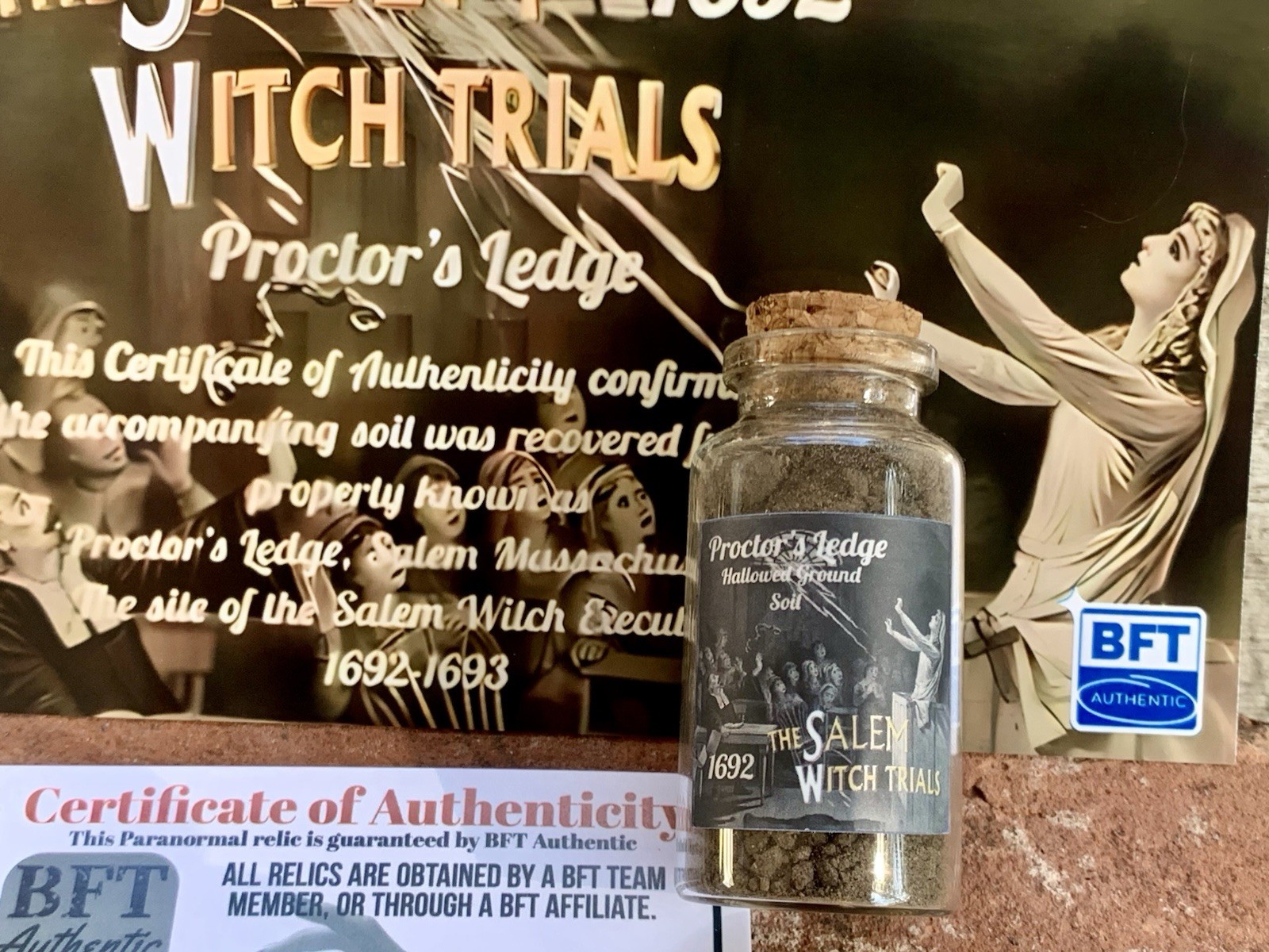 Salem Witch Trials Authentic Soil Sample with COA Proctors Ledge