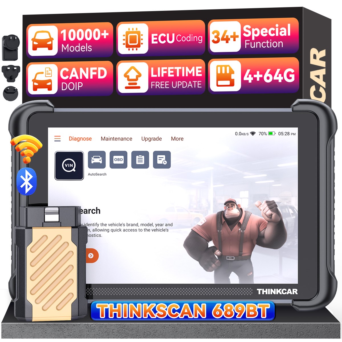 ThinkScan 689BT CANFD & DoIP idirectional Auto VIN Car Scan Tool OBD2 Scanner