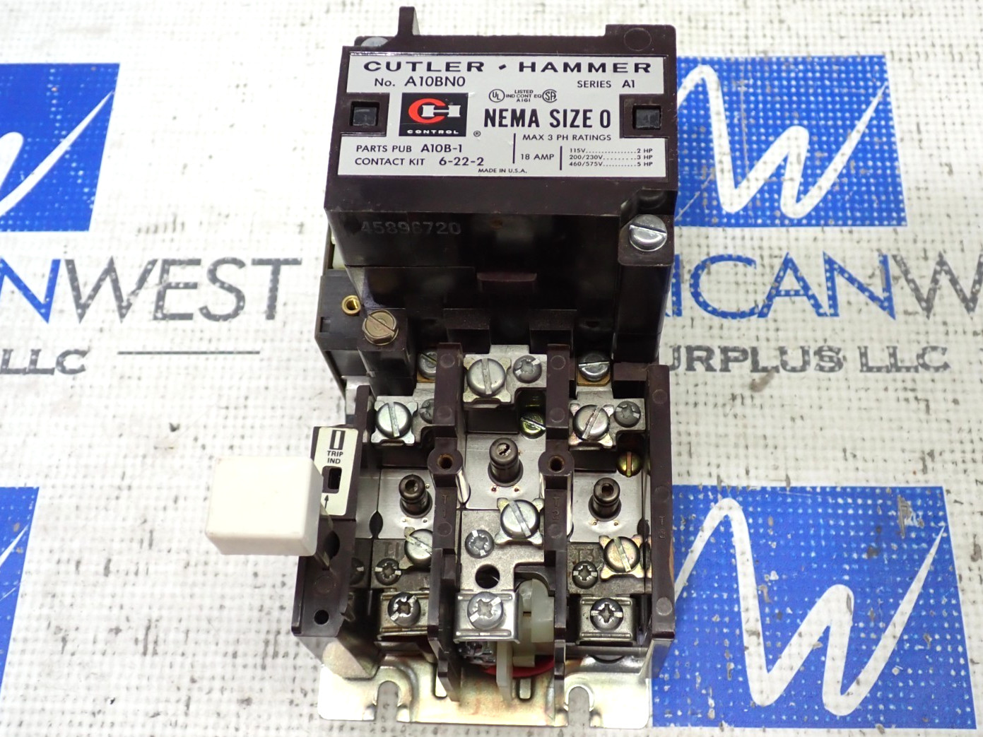 Cutler Hammer Size 0 A10BN0 Starter 18 Amp Contactor 120 Volt Coil Tested