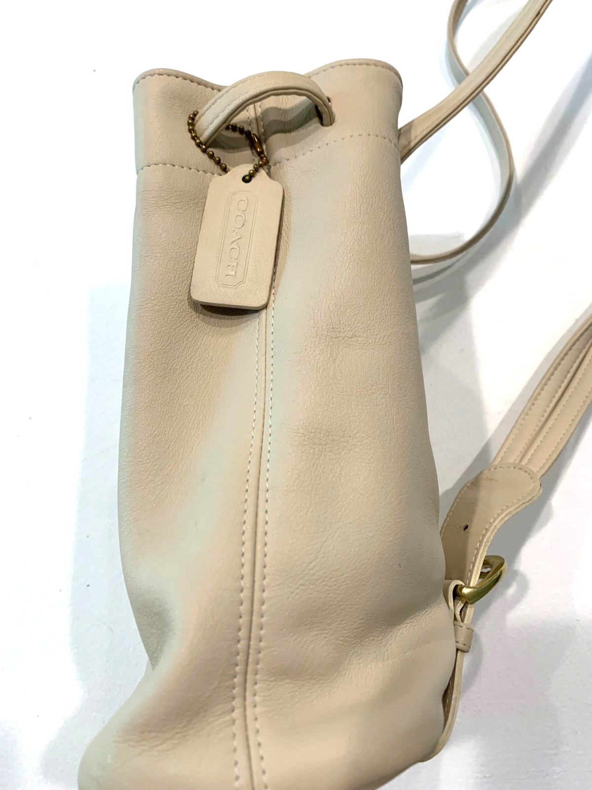 VTG COACH 4162 Ivory 100% Glove Tanned Leather Backpack Handbag Authenticated