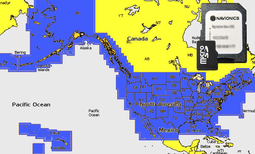 2025 Navionics+ Plus microSD+SD Chart Card Maps ALL U.S. Alaska & Coastal Canada