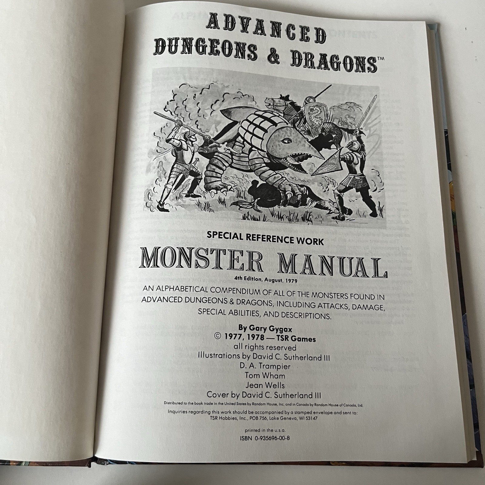 TSR AD&D Monster Manual 4th Edition 1979 Advanced Dungeons & Dragons