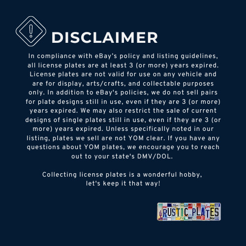 Authentic License Plates - All States Available & More In Good Condition