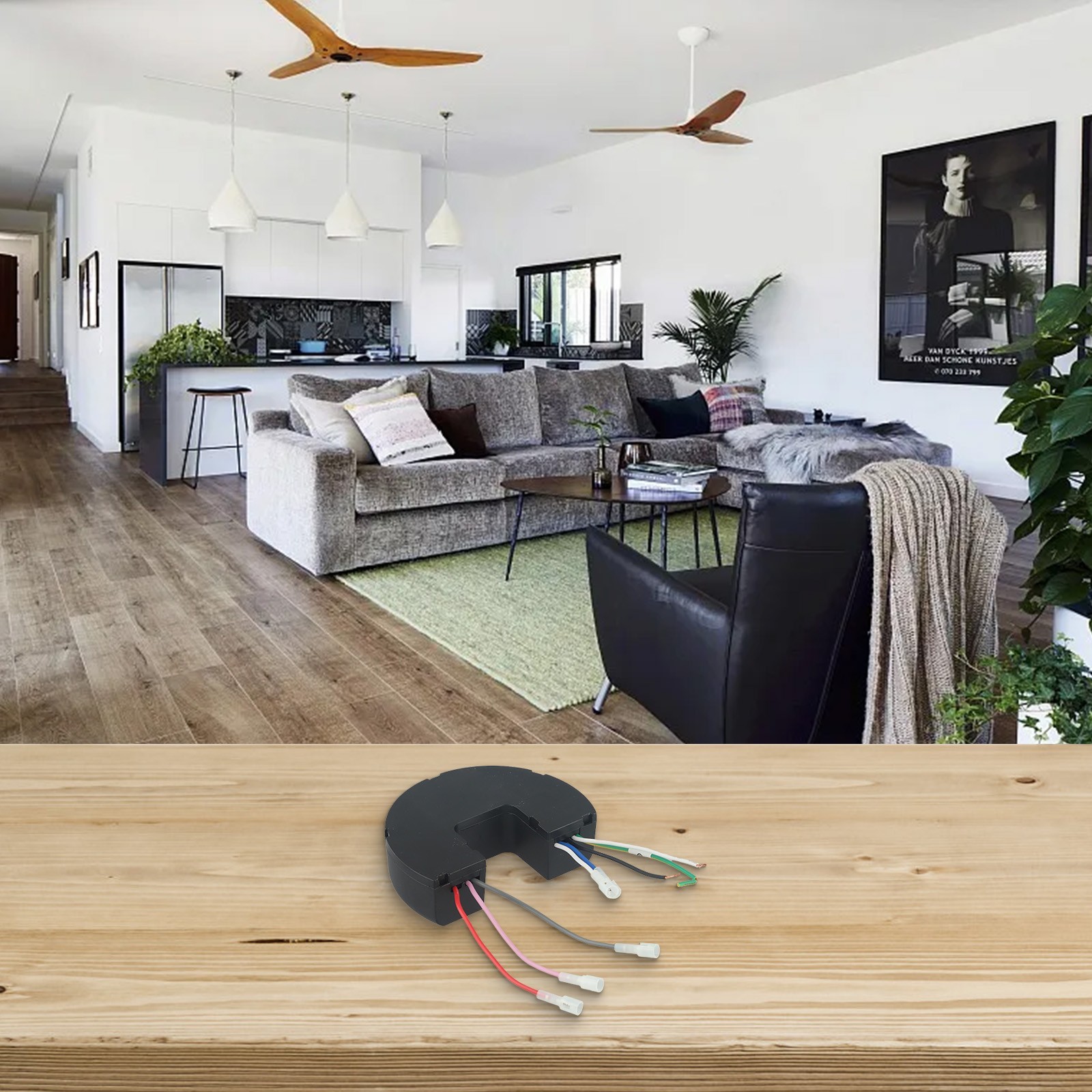 DC Frequency Conversion Ceiling Fan Light Remote Control Kit for 24V 6 Speed