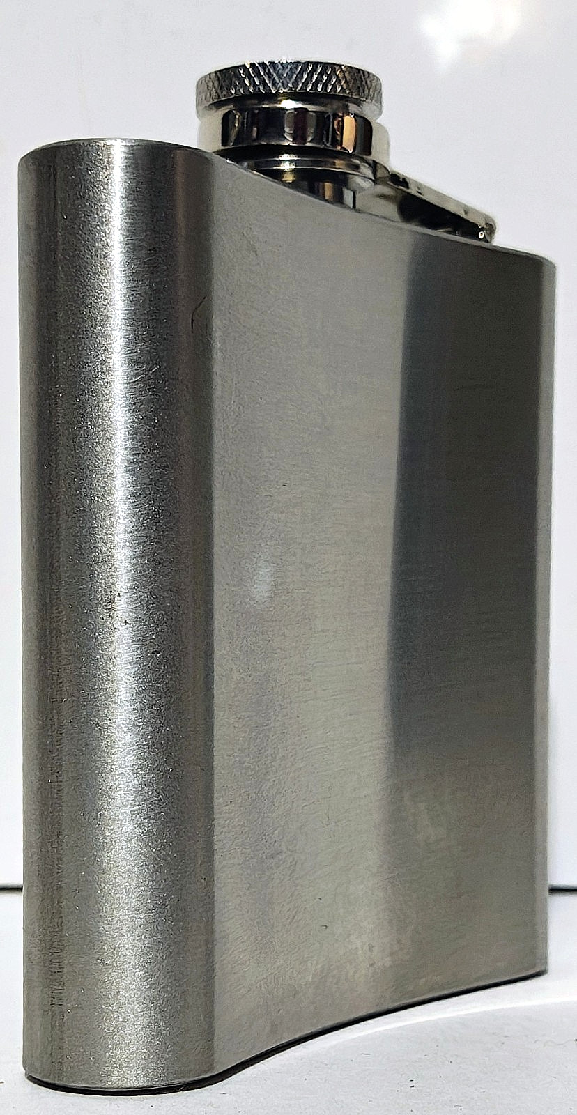 6-ounce Flask - Engraved Barrels Design - Stainless Steel - No Leak Attached Cap