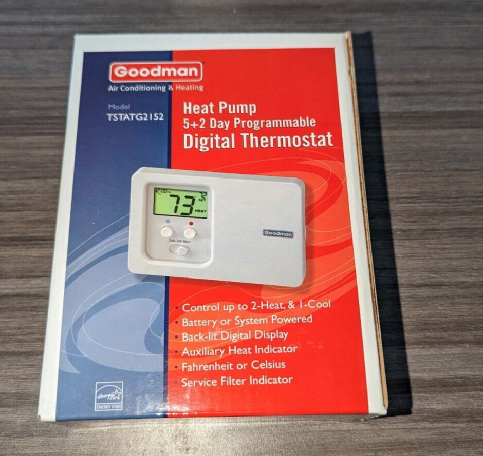 Goodman Programmable Digital Thermostat TSTATG2152 HEAT PUMP 5+2 DAY