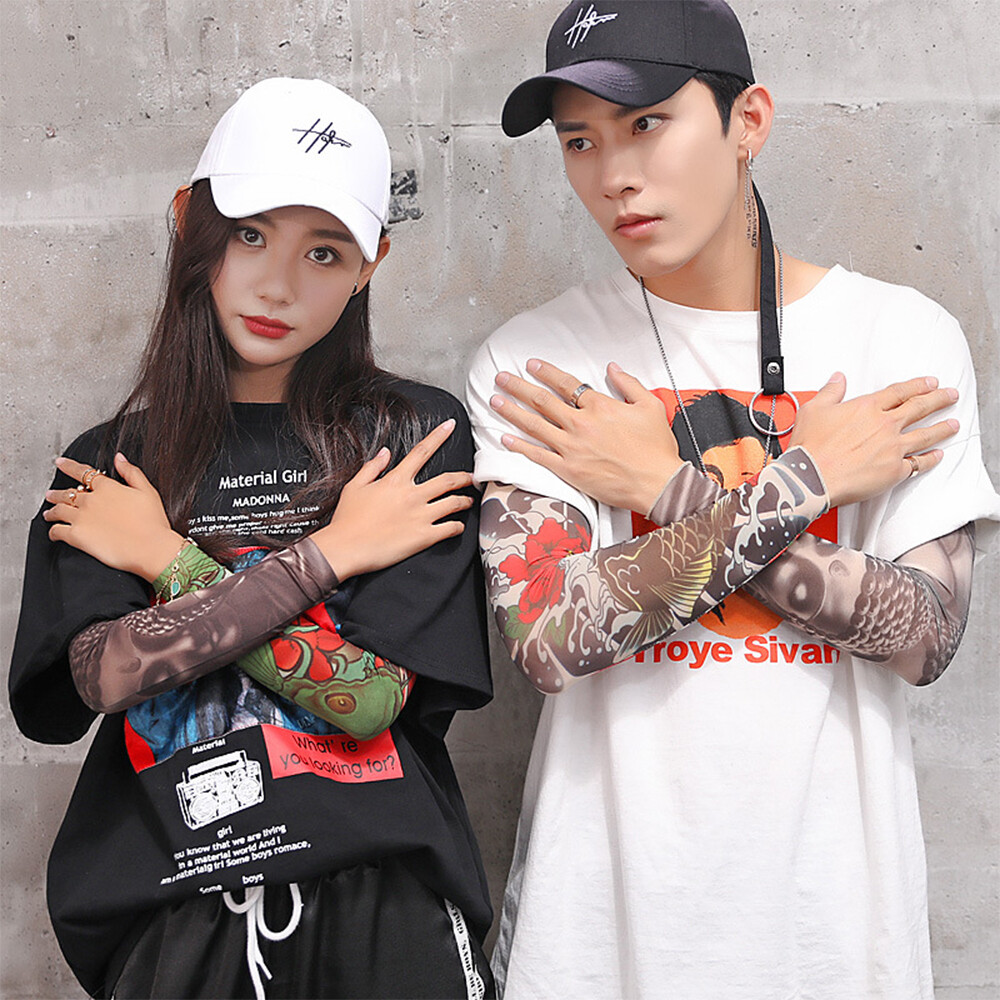 10Pcs Cooling Arm Sleeve Tattoo Cover Sun UV Protection Hip Hop Outdoor Sport