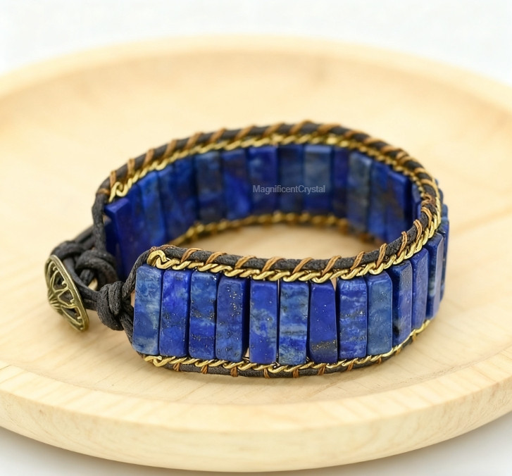 Handmade Lapis Lazuli Bracelet Natural Stone Jewelry New