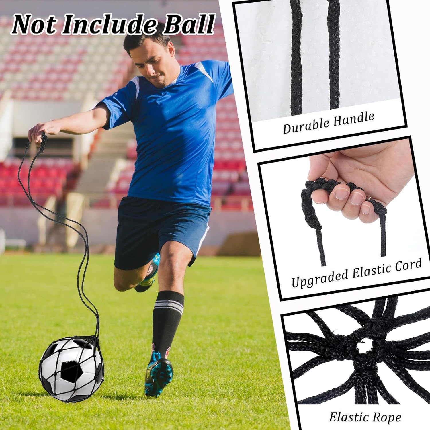 2PCS Soccer Ball Kick Trainer Net with Adjustable Belt for Solo Practice