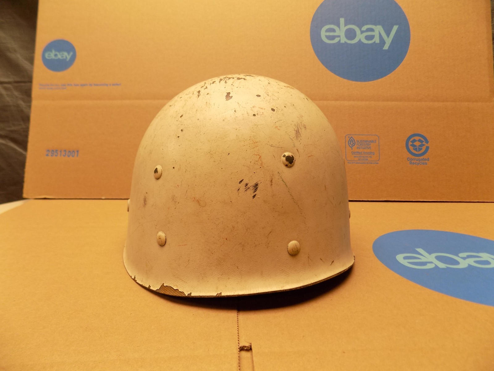 WW2 Era Mine Safety Appliance MSA US Military M1 Fiber Helmet Liner Painted