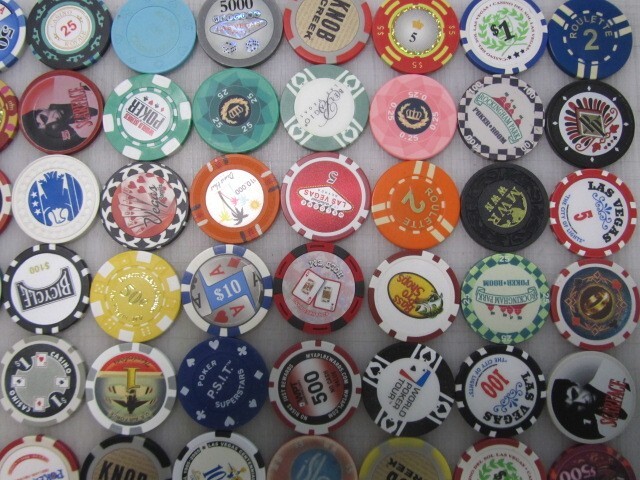 100 Casino Gaming Poker Chip Lot Las Vegas $1 New & Used Chipco Paulson Clay