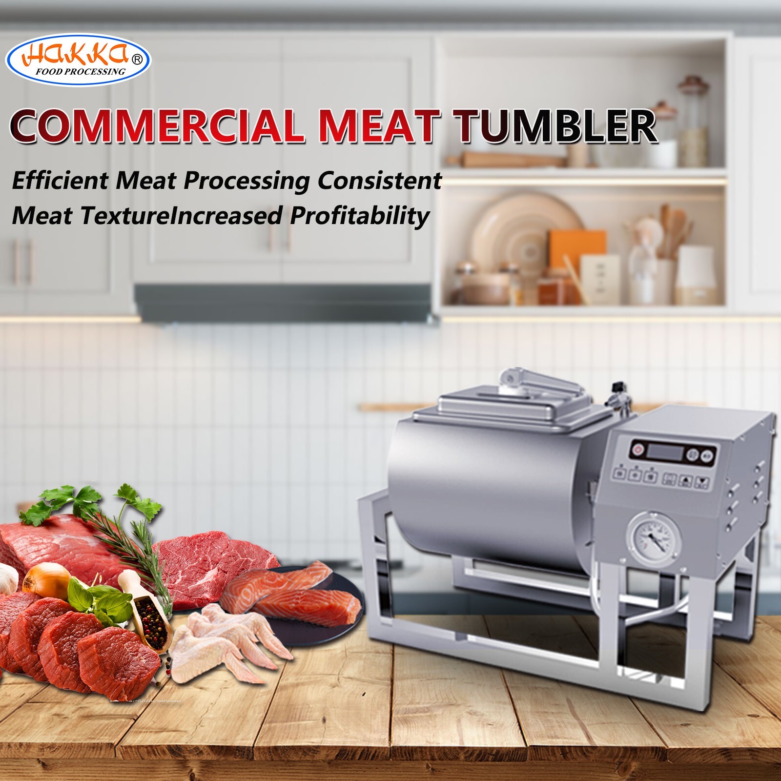 Hakka Automatic Vacuum Pickling Machine 18L Large Capacity Poultry Meat Salting