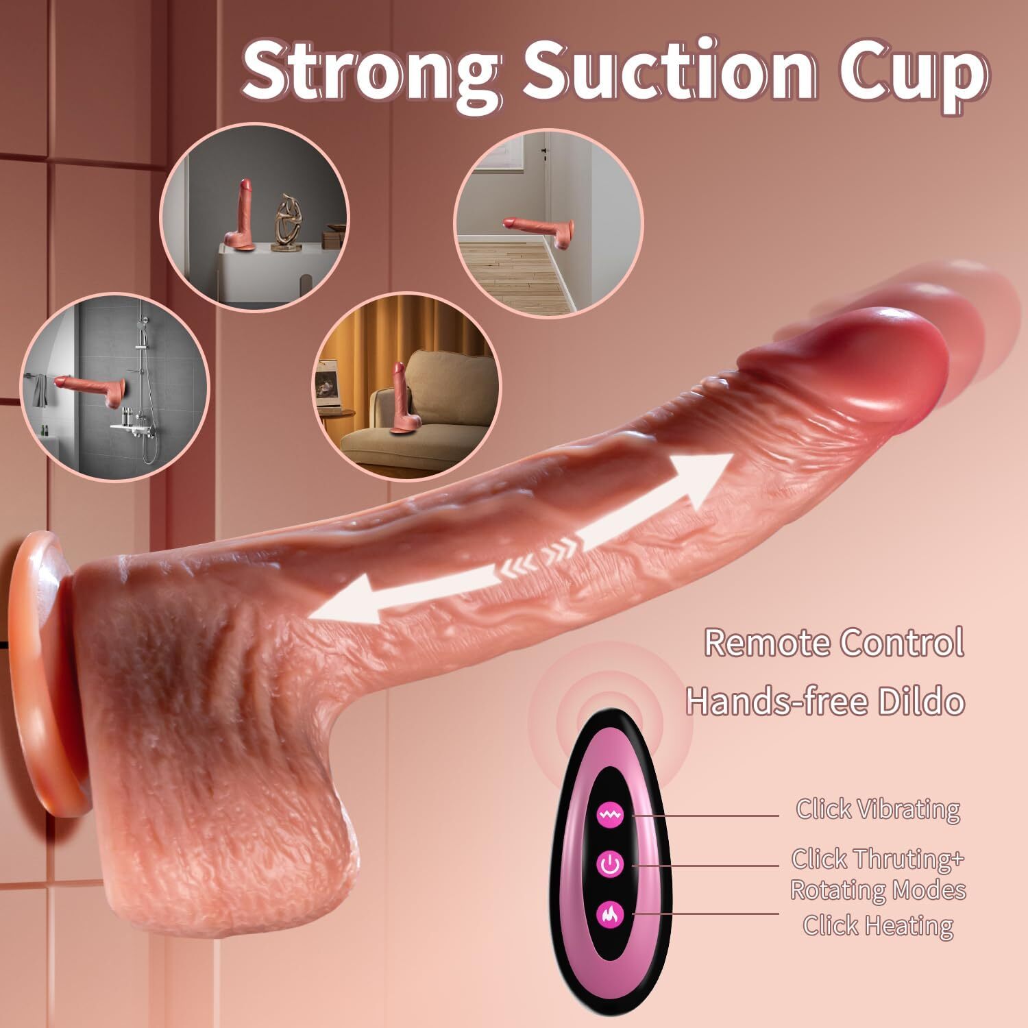 Telescopic Realistic Thrusting Dildo-Vibrator Sex-Toy for-Women-Remote Control