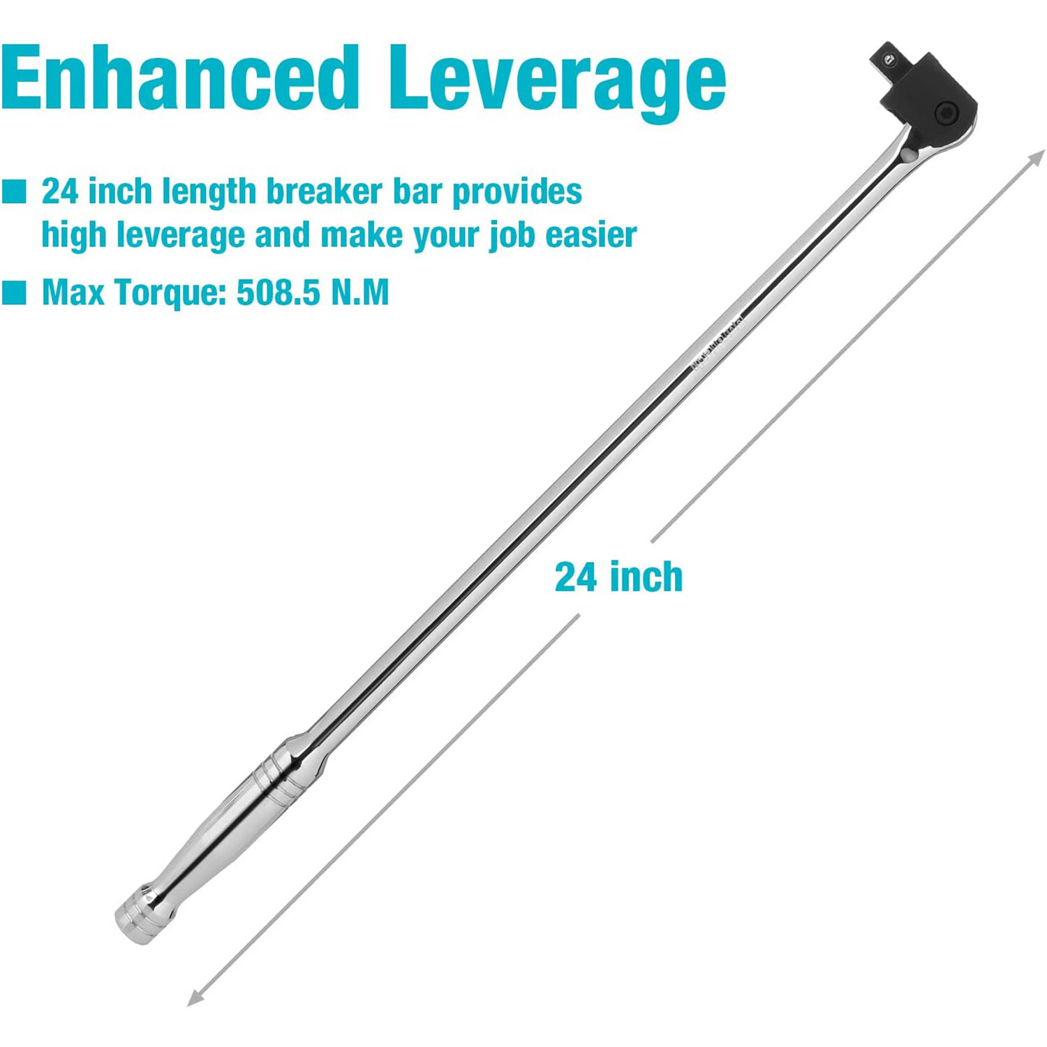 DURATECH Heavy Duty Breaker Bar 1/2'' Drive 24" Breaker Bars with 240° Flex Head
