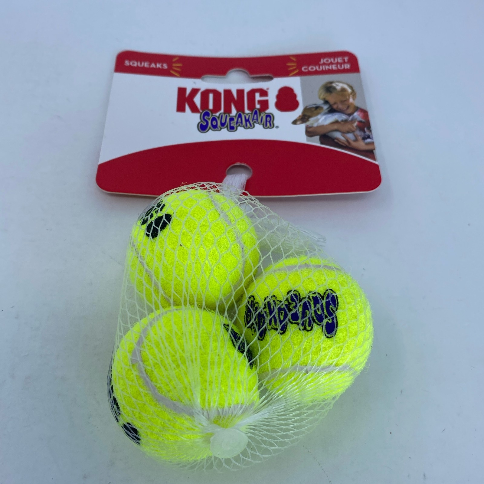 KONG SqueakAir Balls Dog Toy XS 3-Pack - Neon Yellow Tennis Balls