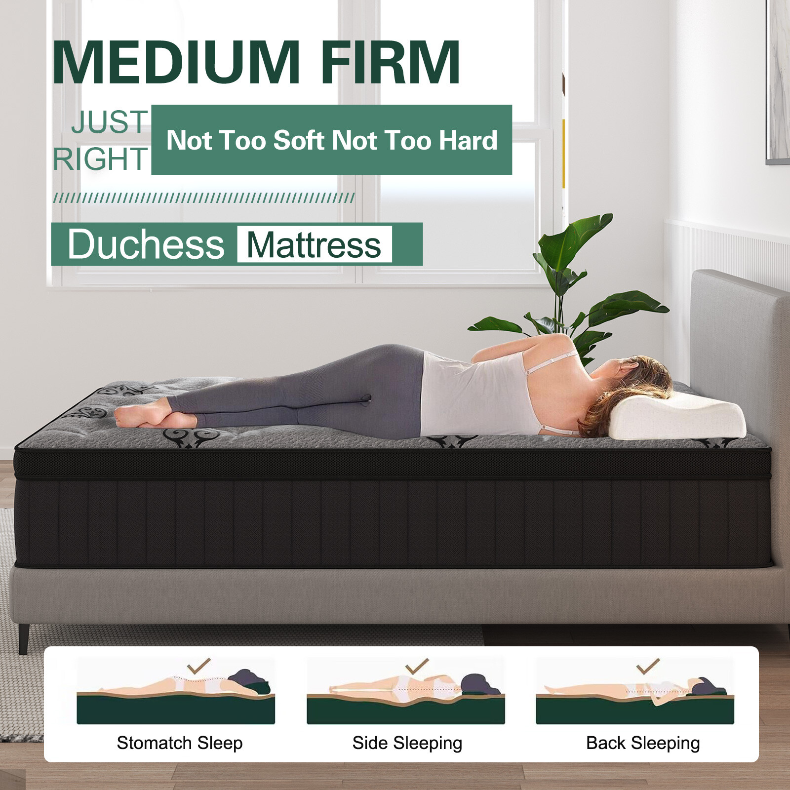 12"14" Twin Full Queen King Size Mattress in a Box Hybrid Spring Gel Memory Foam