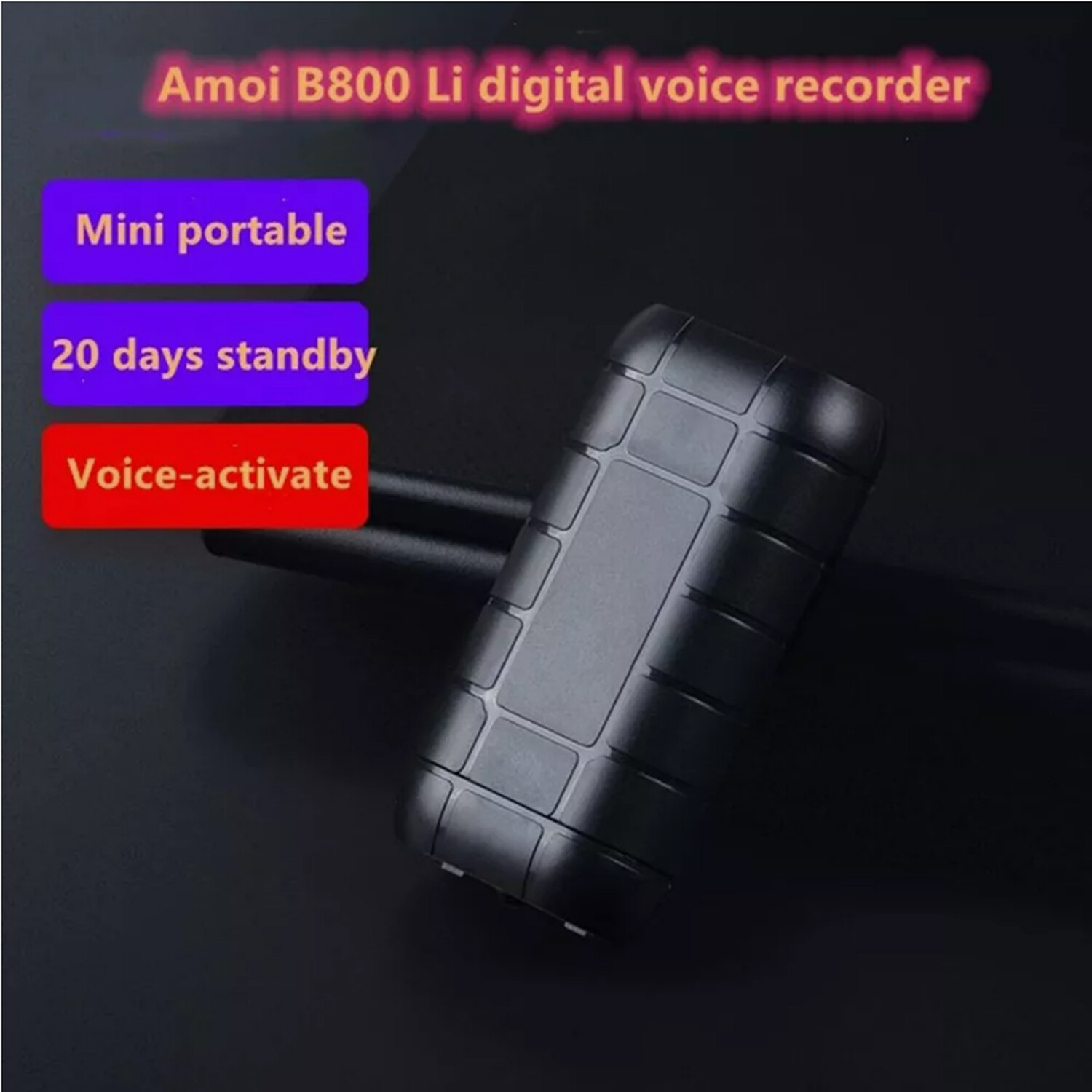 500Hrs Mini Spy Voice Activated Recorder Digital Audio Magnetic 64GB MP3 Player