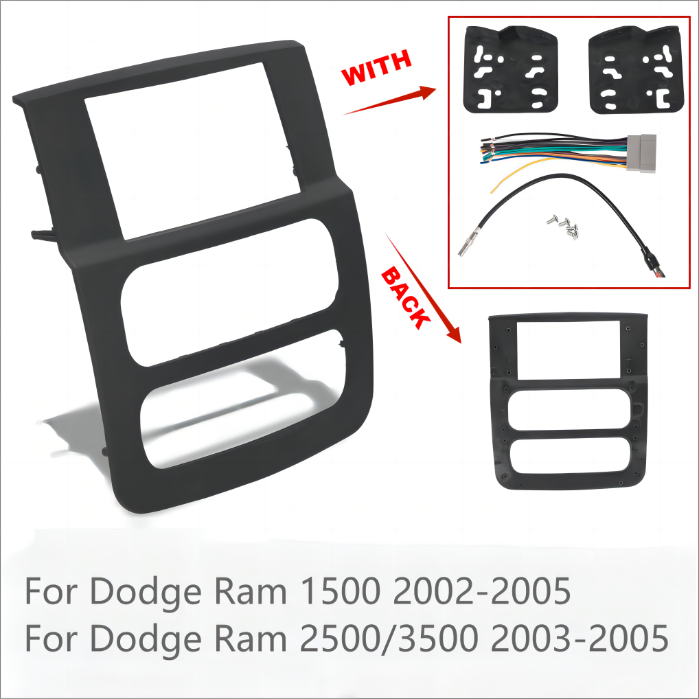 Stereo Radio Double Din Install Black Dash Panel Kit For 2002-05 Dodge Ram Truck