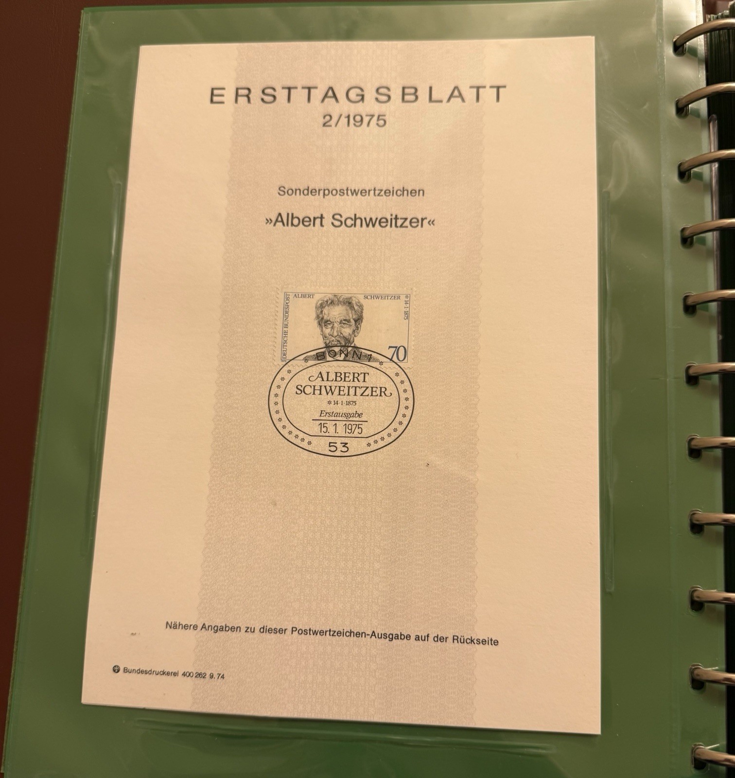 Lot Of 76 German ERSTTAGSBLATT Sonderpostwertzeichen Stamp Sheets 1974-1977 RARE