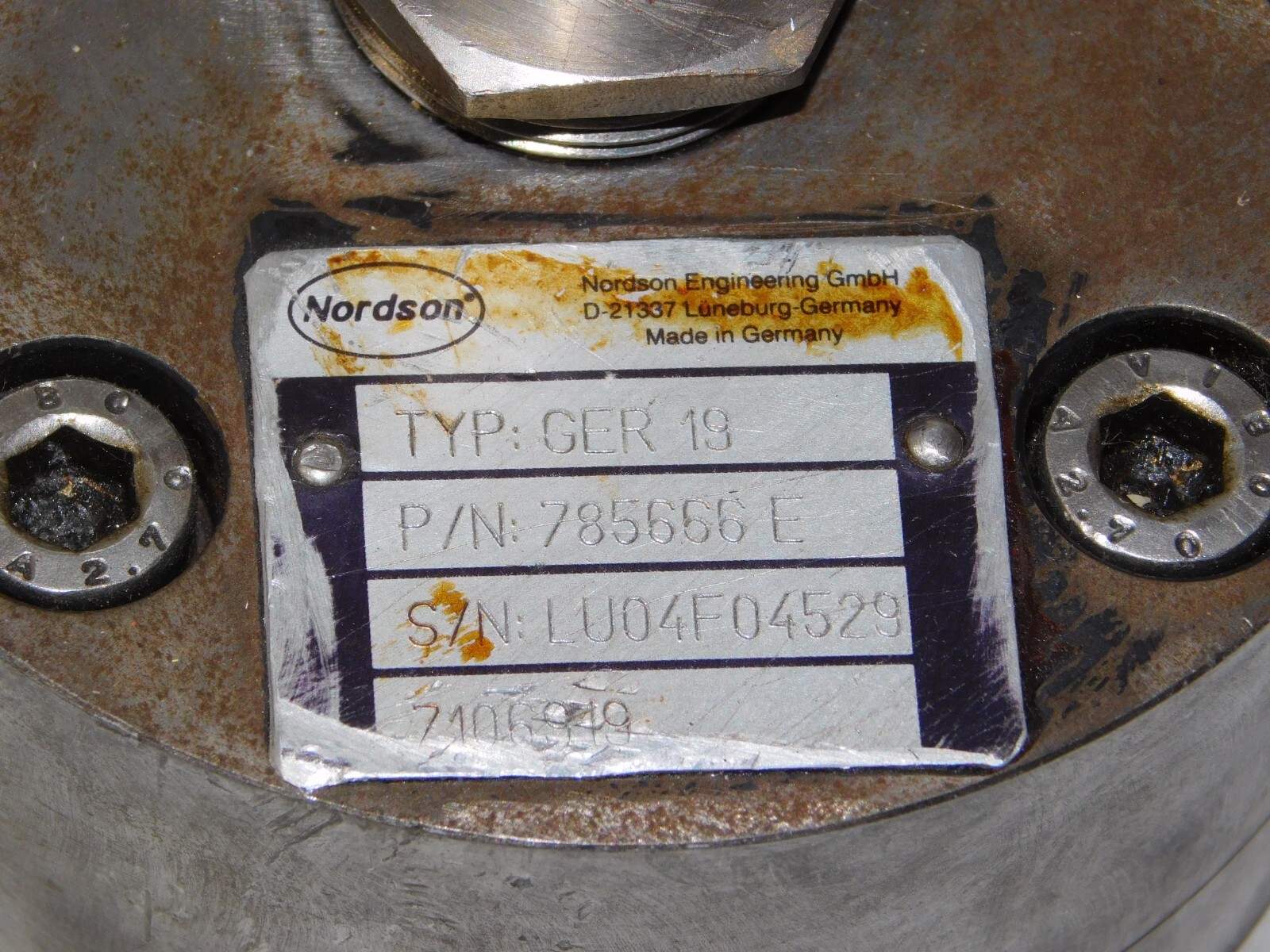 Nordson Engineering GER19 Hydraulic Motor Gear Pump 785666 Unit Made in Germany