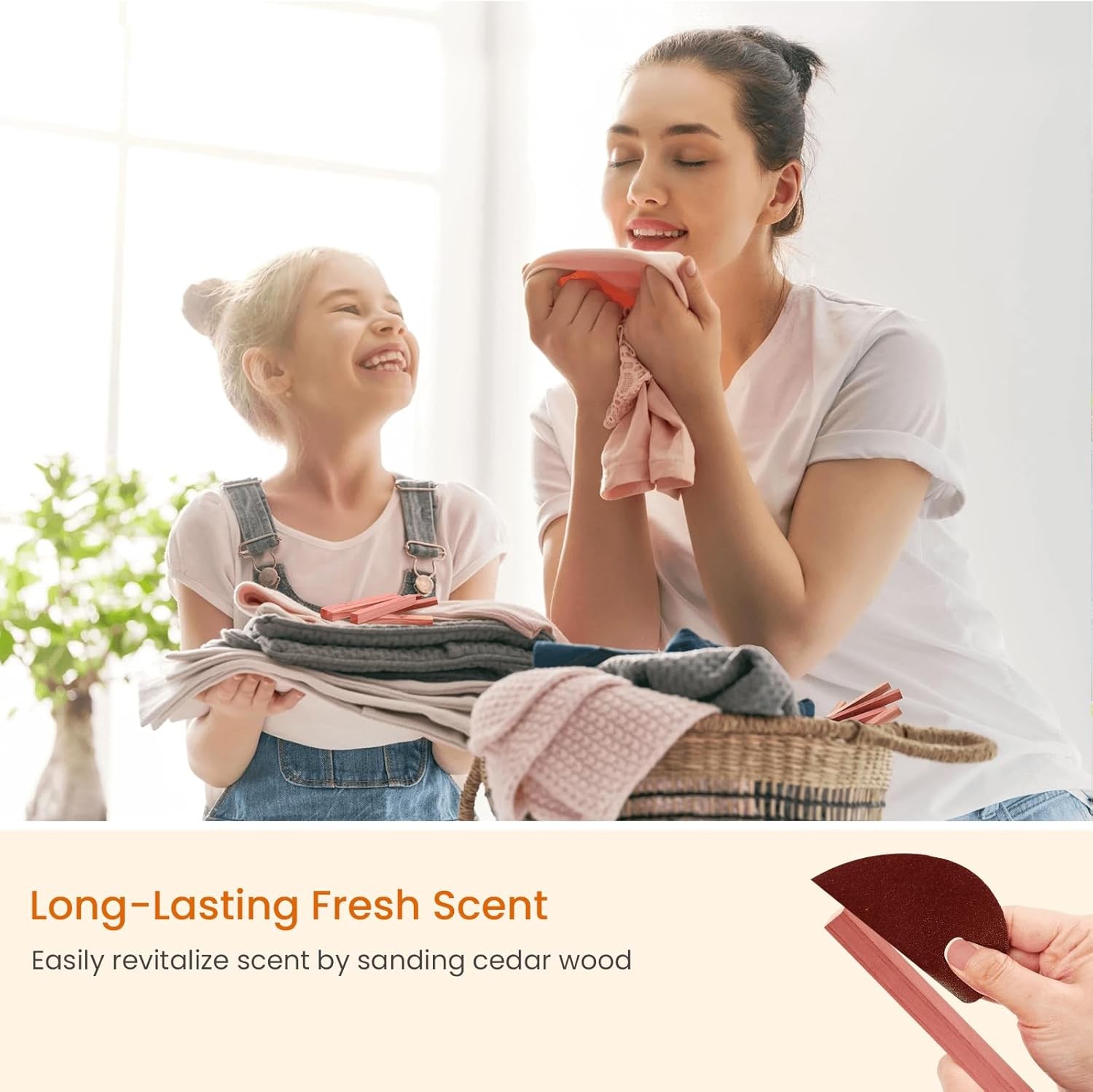 Homode Cedar Blocks for Clothes Storage, 50Pcs Cedar Sticks, Aromatic Red Cedar