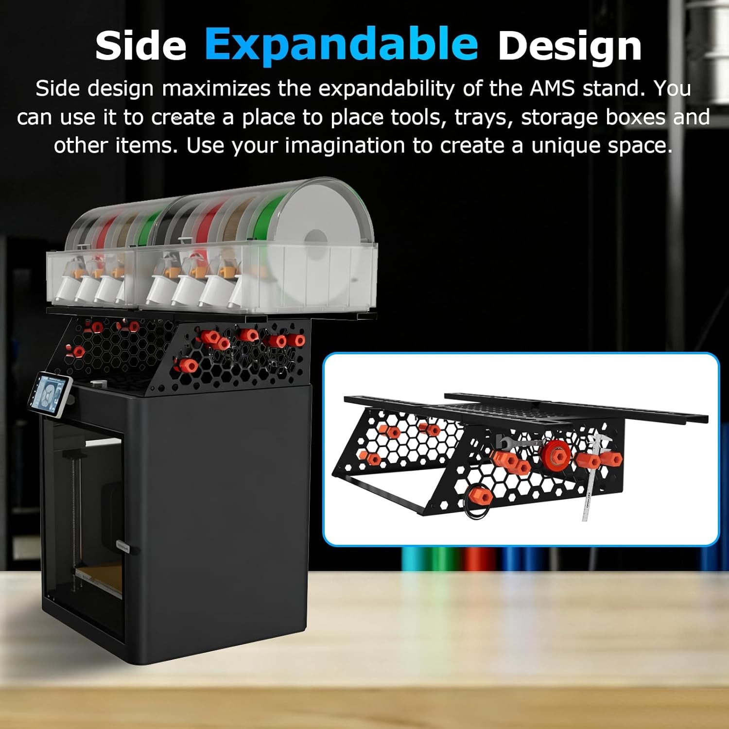 AMS Storage Holder, Compatible with Bambu Lab P1P/P1S/X1C/X1E 3D Printers