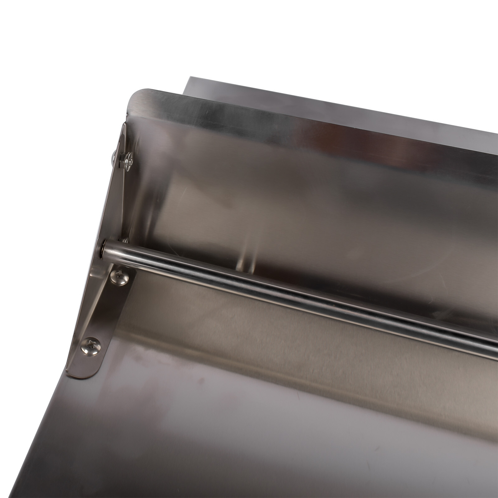 Backsplash with Shelf & 6 Hooks Stainless Steel Kitchen Range Hood Shield Silver