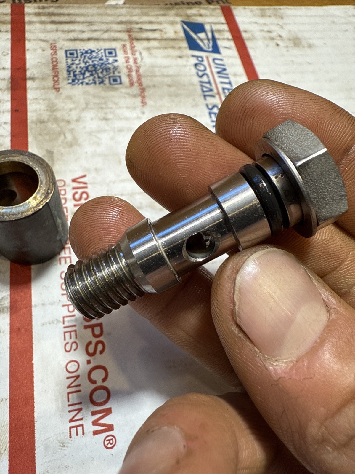 Volvo Penta oil pan dipstick adapter